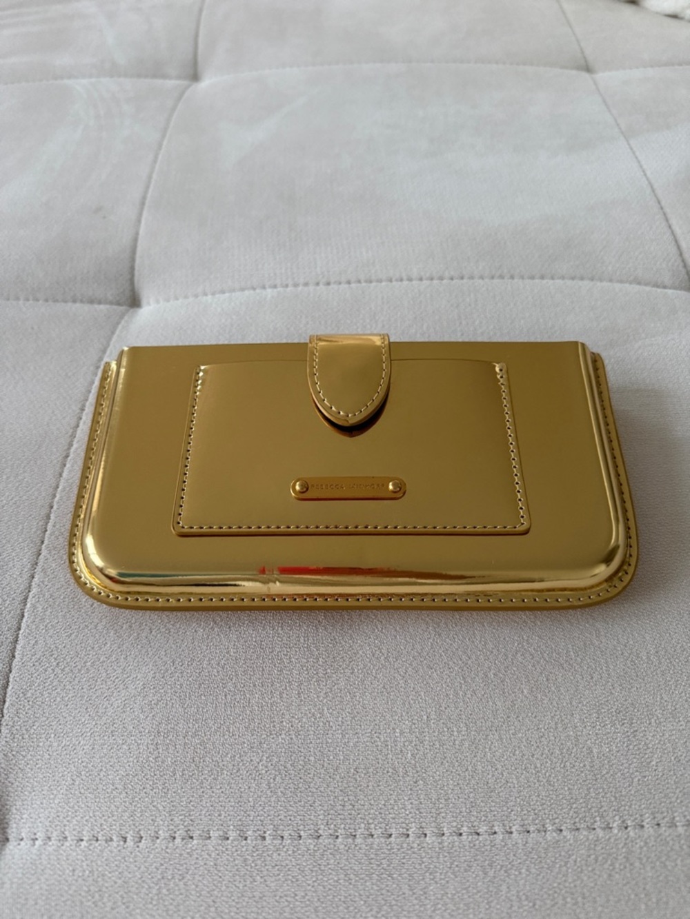 Rebecca Minkoff Gold Metallic Hook-Front Clutch - Picture 2 of 3